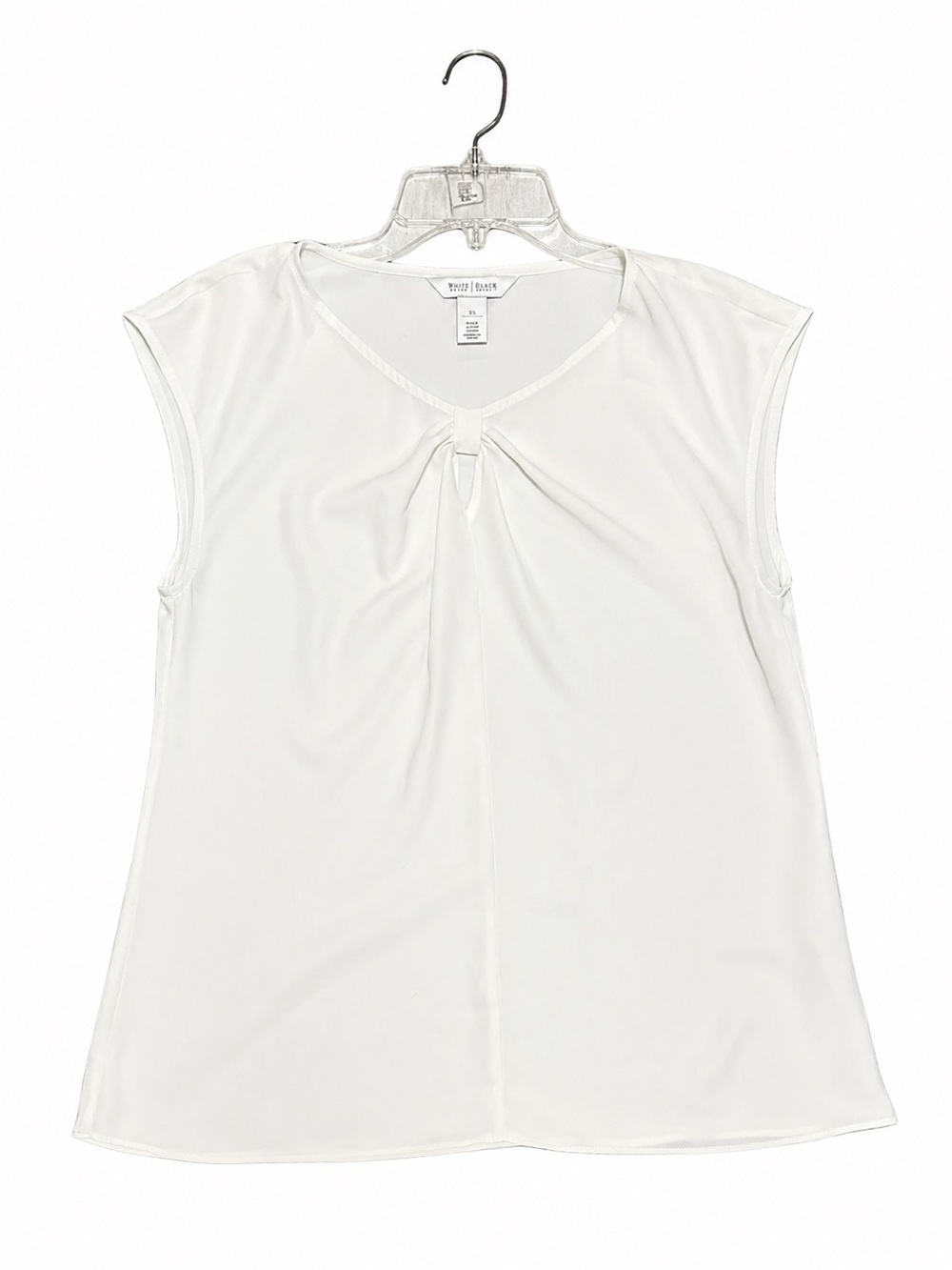 White House Black Market Ivory Twist-Detail Blouse